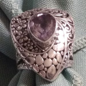 NWT-PEBBLED AMETHYST STERLING RING.